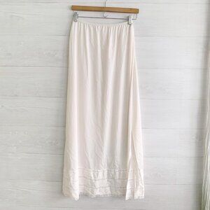 Gossard Artemis - Ivory lace trimmed full length skirt slip with slit, L